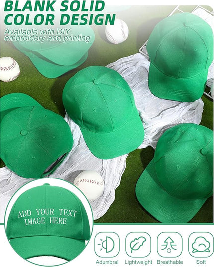 Handepo 24 Pcs Blank Baseball Cap Adjustable Back Strap Plain Blank Camouflage Hat Unisex Baseball Cap for Trucker Men Women