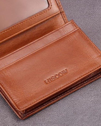 Leather Business Card Case Holder for Men & Women, Italian Calfskin