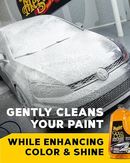 Meguiar's Gold Class Car Wash, Rich Foaming Car Soap for Bucket Wash or Foam Cannon Use, Safe on All Paints, Adds Glossy Shine, Gifts for Car Lovers or Car Guy Gifts for Men, 64 Oz