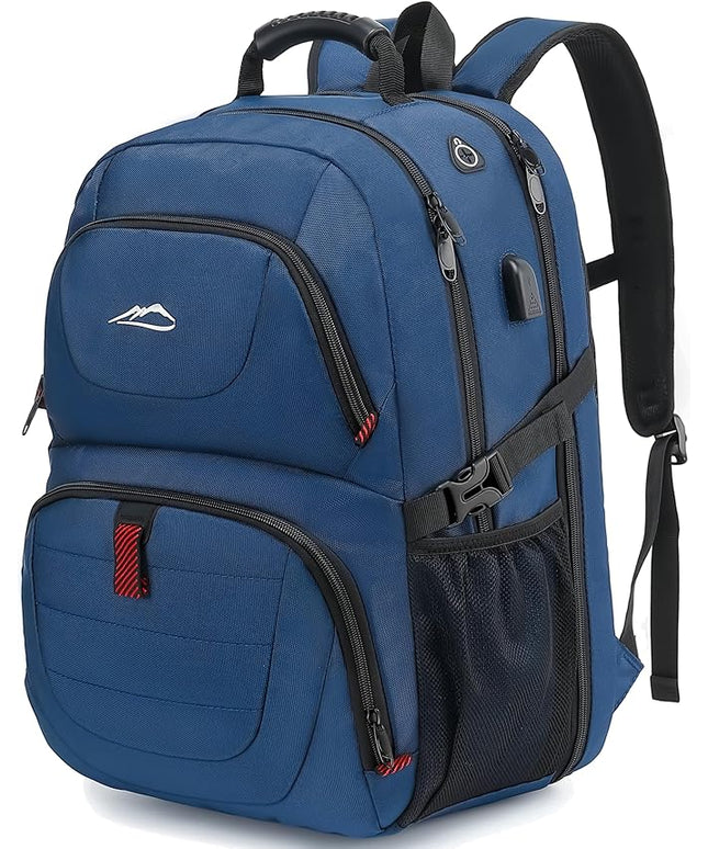ProEtrade Travel Backpack, Extra Large Laptop Backpack School Business Anti Theft TSA Approved College Work Computer Bag Fits 17 Inch Laptop with USB Charging Port Bookbag for Women Men(Blue)