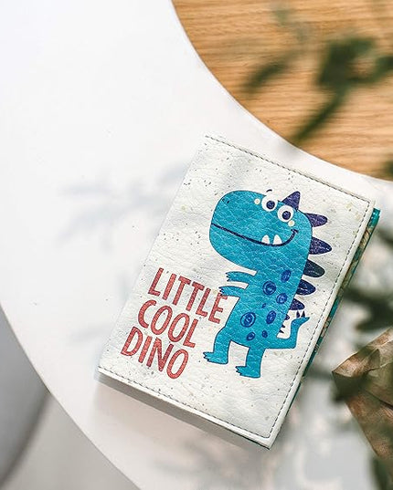 Passport Cover for Kids, Women and Men, Cute Travel Passport Holder (Little Cool Dino)