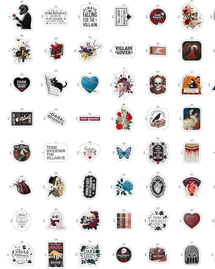 100Pcs Dark Romance Stickers for Water Bottle - Dark Book Stickers, Booktok Decals - Gifts for Book Lovers