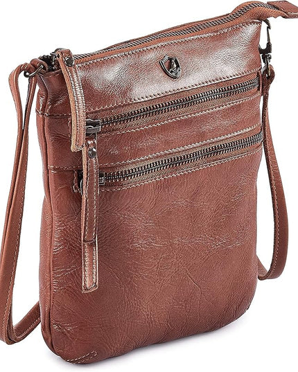 Crossbody Sling Bag for Women Small Real Leather Purse Vintage Travel Crossover Shoulder Bag Handmade