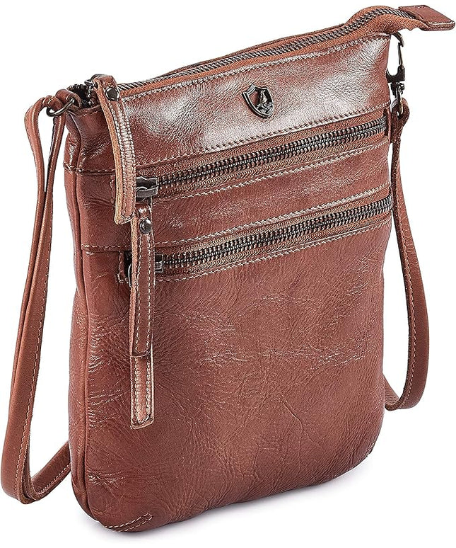 Crossbody Sling Bag for Women Small Real Leather Purse Vintage Travel Crossover Shoulder Bag Handmade