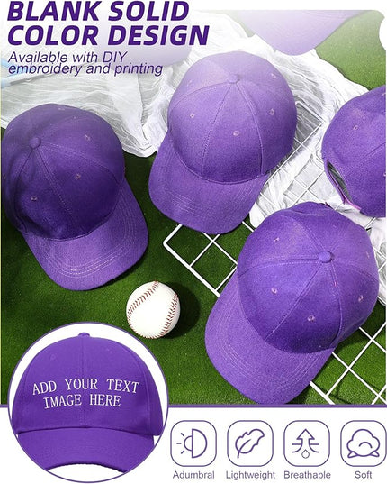 Handepo 24 Pcs Blank Baseball Cap Adjustable Back Strap Plain Blank Camouflage Hat Unisex Baseball Cap for Trucker Men Women
