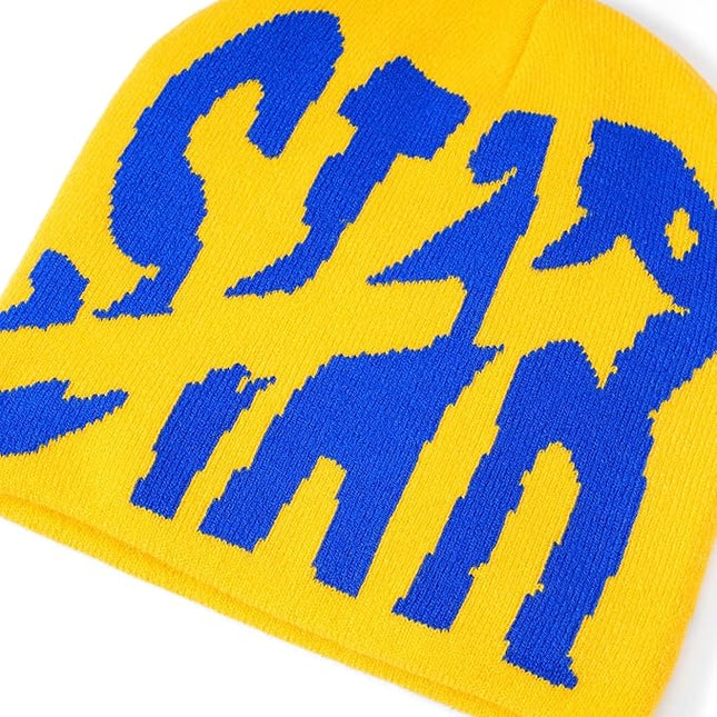 Y2K Beanie for Men Women Knitted Hat Winter Cap Star Design Warm Casual Skullies Cold Weather Knit Outdoor