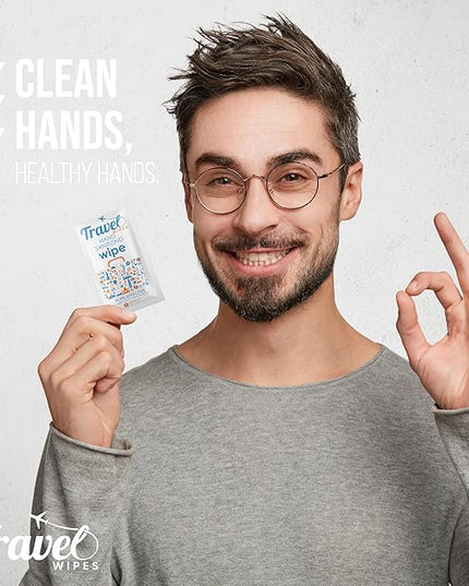 Hand Sanitizing Travel Wipes – 15ct Individually Wrapped | Fragrance-Free, Moisturizing, 70% Isopropyl Alcohol Wipes | Travel, Home, Office, Daily Use | Made in USA