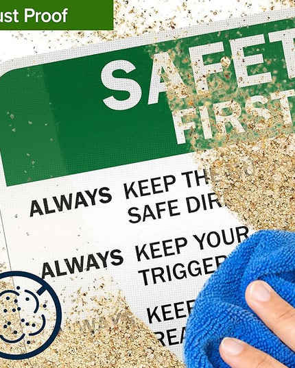Safety First Always Keep The Gun Pointed In A Safe Direction Sign, 12x18 Inches, 3M EGP Reflective .063 Aluminum, Fade Resistant, Made in USA by My Sign Center
