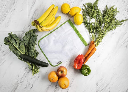 ChicoBag Reusable Produce Bag w/Drawstring Closure & Breathable Mesh | Perfect for Shopping, Travel, Organization | Eco-Conscious Vegetable & Fruit Storage Bags | 3 Blue, 3 Green (Pack of 6)