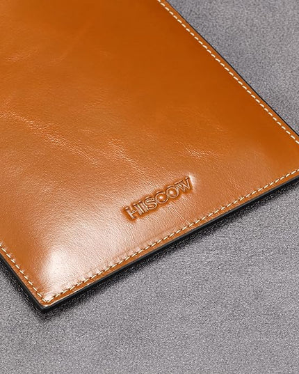 HISCOW Minimalist Passport Sleeve - Italian Calfskin (Antiqued Brown)