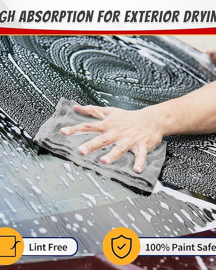 FIXSMITH Shop Towels, Pack of 200, Grey Microfiber Cleaning Cloth Bulk, Microfiber Towels for Cars, All-Purpose Absorbent Cleaning Rags, Dust Cloth for Automotive, Mechanic, Garage, 11.5 x 11.5 inch