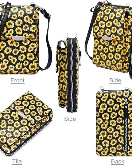 KUKOO Small Crossbody Bag Cell Phone Purse Wallet with Credit Card Slots for Women