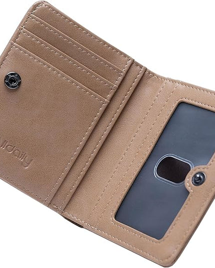 Alldaily Small RFID Wallet for Women Slim Compact Bifold Pocket Ladies Travel Mini Purse (Apricot)