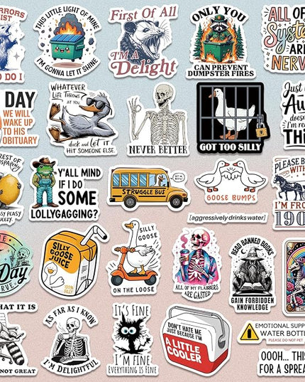 200 PCS Funny Holographic Stickers for Adults, Waterproof Vinyl Sarcastic Meme Decals for Laptop, Water Bottle, Phone, Kindle, Journal, Scrapbook, Bumper, Skateboard, Luggage, No Repeats
