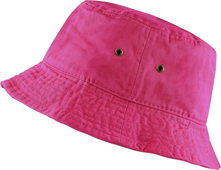The Hat Depot Bucket Hat - Unisex 100% Cotton & Denim UPF 50 Packable Summer Travel Beach Sun Hat