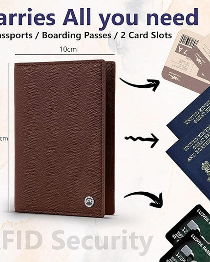 2 Passport Holder - Travel Essentials, RFID Blocking Wallet Credit Card Organiser, Plain Accessories Slim Cover For Men & Women | Travel Essentials, RFID Blocking, Wallet, Accessories, Slim Cover