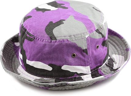 The Hat Depot Bucket Hat - Unisex 100% Cotton & Denim UPF 50 Packable Summer Travel Beach Sun Hat