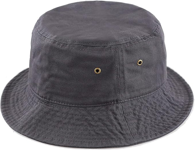 The Hat Depot Bucket Hat - Unisex 100% Cotton & Denim UPF 50 Packable Summer Travel Beach Sun Hat
