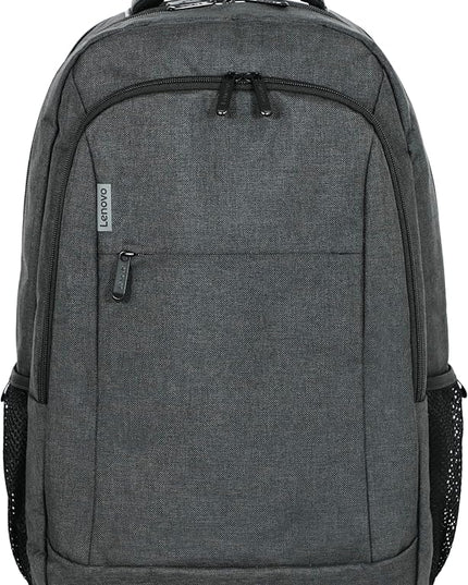 Lenovo B325 Laptop Backpack, Grey, 17-Inch, Water-Resistant Travel Backpack with External USB Port, Anti-Theft Design, Luggage Strap, for Men & Women, Perfect for Work, School, and Travel