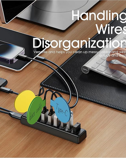 32Pcs Nearockle Cable Labels and Silicone Cable Ties Value Cable Management Set, 20 Cable Ties+12 Cord Labels for Electronics, Travel Home Office Desk Wire Organization(Multicolor)
