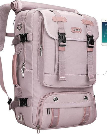 PIJUSHI Travel Backpack for Women Carry on Luggage Backpack Flight Approved Convertible Duffle Bag Fit 16 Inch Laptop(PE037 Light Purple)