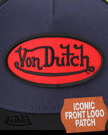 Von Dutch Unisex Trucker Hat - Curved Bill Mesh Back Retro Classic Adjustable Snapback Baseball Cap for Men and Women