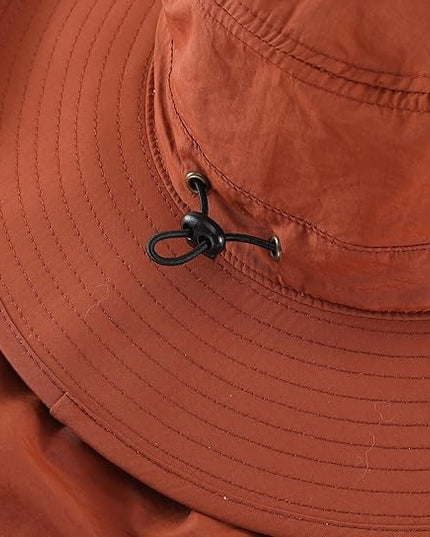 Home Prefer UPF50 Mens Sun Hat with Neck Flap Quick Dry UV Protection Cap Womens Wide Brim Fishing Hat Neck Flap Beach Garden