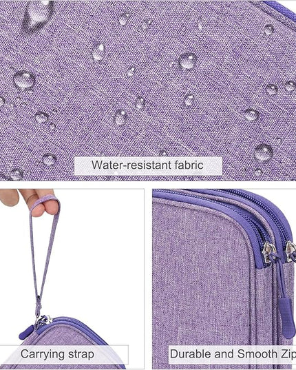 FYY Electronic Organizer, Travel Cable Organizer Bag Pouch Electronic Accessories Carry Case Portable Waterproof Double Layers Storage Bag for Cable, Cord, Charger, Phone, Medium Size, Dark Purple