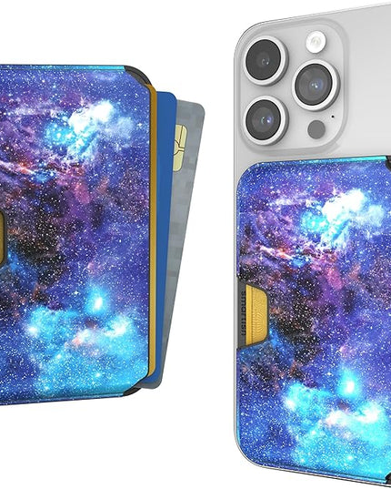 Smartish Wallet for MagSafe iPhones - Side Hustle - Vegan Leather Slim Detachable Magnetic Card Holder for Apple iPhone 17/16/15/14/13/12/13/12 Models - Spaced Out
