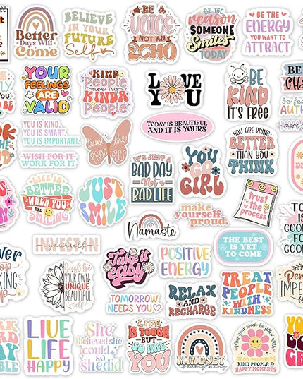 300PCS Motivational & Affirmation Stickers – for Vision Board, Positive Inspirational Decals for Water Bottles, Laptops, Planners, Journals, Scrapbooks & Teachers