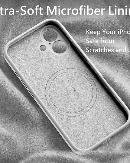 FireNova Magnetic for iPhone 17 Case, Compatible with MagSafe, [Integrated Silicone Camera Control Button] [Camera Protection] Anti-Scratch Microfiber Lining Phone Case, 6.3", White