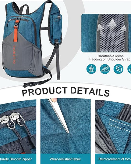 FIORETTO 20L Hiking Backpack for Women Men Mini Packable Backpack Lightweight Small Daypack for Camping Travel Outdoor, Turquoise