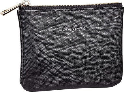 Chelmon Vegan Leather Coin Purse Pouch Change Purse With Zipper For Men Women
