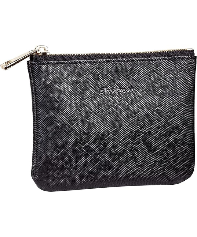Chelmon Vegan Leather Coin Purse Pouch Change Purse With Zipper For Men Women