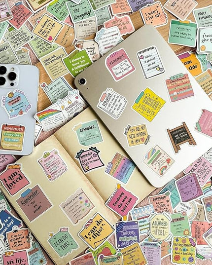 150 PCS Positive Affirmation Stickers, Mental Health Inspirational Motivational Encouraging Self Love Care Quote Sticker Pack for Water Bottles Laptops Planners Decals Students Teens Adults