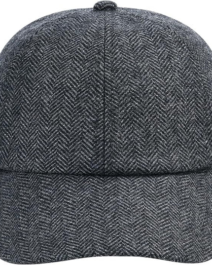 BOTVELA Wool Baseball Cap for Men Adjustable Unstructured Tweed Hat