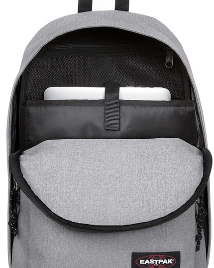 EASTPAK Out Of Office – 31L Backpack with Dual Compartments, 16” Laptop Sleeve, Security Pocket, Bottle Holder & Air Mesh Straps, Sunday Grey