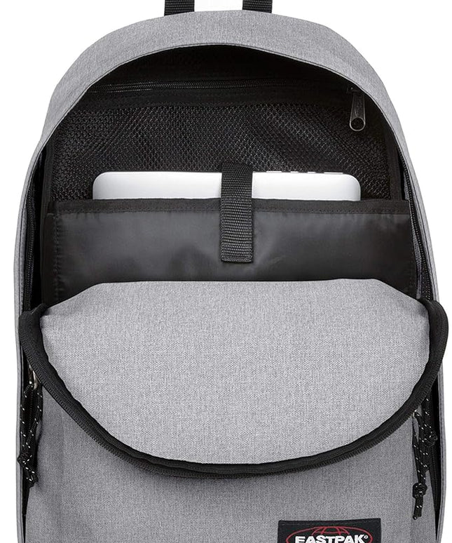 EASTPAK Out Of Office – 31L Backpack with Dual Compartments, 16” Laptop Sleeve, Security Pocket, Bottle Holder & Air Mesh Straps, Sunday Grey