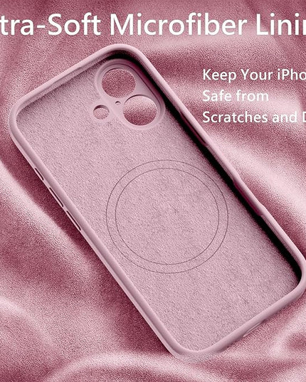 FireNova Magnetic for iPhone 17 Case, Compatible with MagSafe, [Integrated Silicone Camera Control Button] [Camera Protection] Anti-Scratch Microfiber Lining Phone Case, 6.3", Chalk Pink