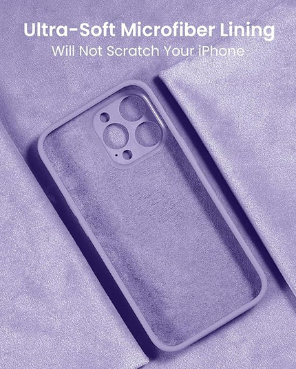 FireNova Designed for iPhone 16 Pro Case, Silicone Upgraded [Camera Protection] Phone Case with [2 Screen Protectors], Soft Anti-Scratch Microfiber Lining Inside, 2024, Clove Purple
