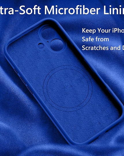 FireNova Magnetic for iPhone 17 Case, Compatible with MagSafe, [Integrated Silicone Camera Control Button] [Camera Protection] Anti-Scratch Microfiber Lining Phone Case, 6.3", Klein Blue