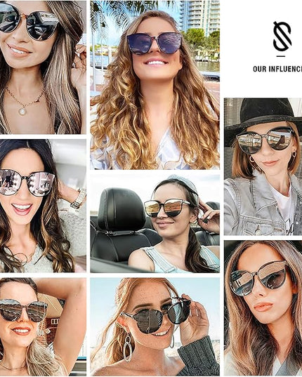 SOJOS Fashion Round Sunglasses for Women Men Oversized Vintage Shades SJ2057