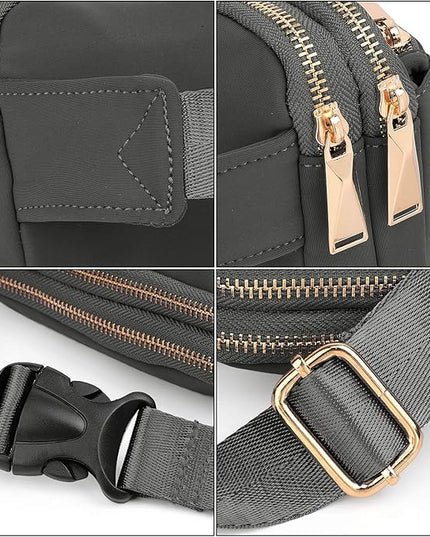 UTO Fanny Pack for Women Crossbody Trendy Fashion Belt Purse Chest Waist Hip Bumbag for Outdoor Shopping Travel Hiking