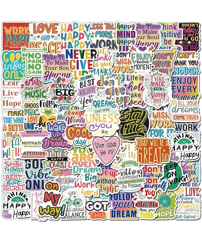 300 PCS Motivational & Positive Affirmation Sticker Pack – Inspirational Vinyl Quote Stickers for Teens, Adults & Teachers | Waterproof Decals for Water Bottles, Laptops, Journals & Scrapbooks