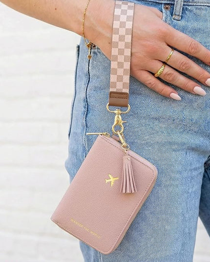 Beautiful Passport Holder for Travel with Wristlet Strap - All-in-One Wallet for Women with Card Slots and Tassel Keychain - Perfect Case to Keep Your Travel Documents Organized & Safe