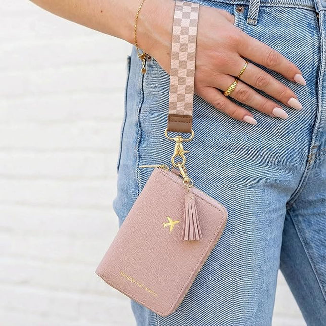 Beautiful Passport Holder for Travel with Wristlet Strap - All-in-One Wallet for Women with Card Slots and Tassel Keychain - Perfect Case to Keep Your Travel Documents Organized & Safe