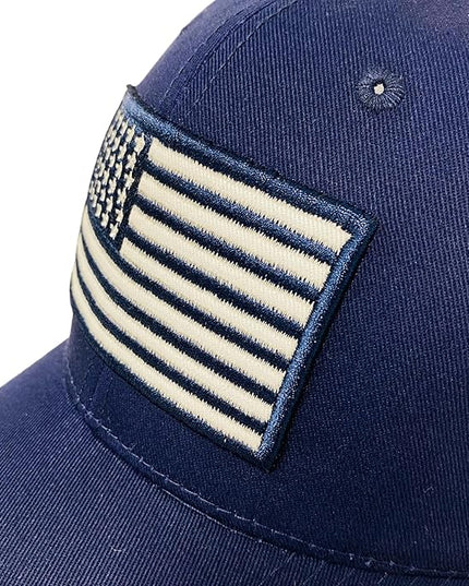 Roytrense Embroidered American Flag Unisex Baseball Cap (100% Cotton)