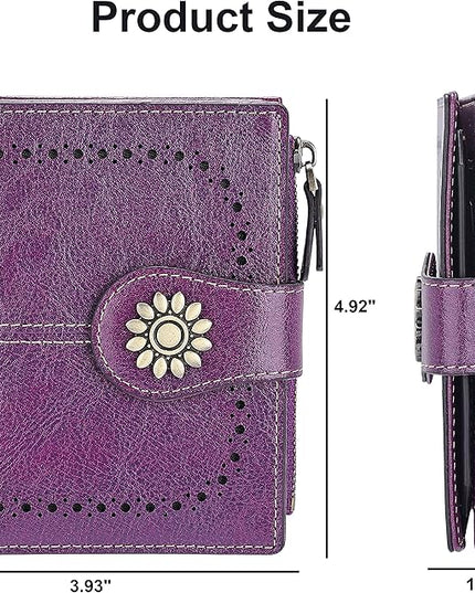 Lavemi Womens Leather Wallet Small Compact RFID Blocking Credit Card Case Purse with Zipper Pocket | Small, Compact, RFID Blocking, Zipper Pocket, Small, Compact