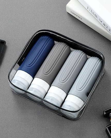 Travel Bottles for Toiletries, Tsa Approved 3oz Travel Size Containers BPA Free Leak Proof Refillable Liquid Silicone Squeezable Travel Accessories for Shampoo Conditioner Lotion (4 Pack)…