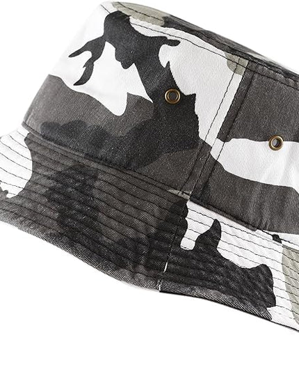 The Hat Depot Bucket Hat - Unisex 100% Cotton & Denim UPF 50 Packable Summer Travel Beach Sun Hat